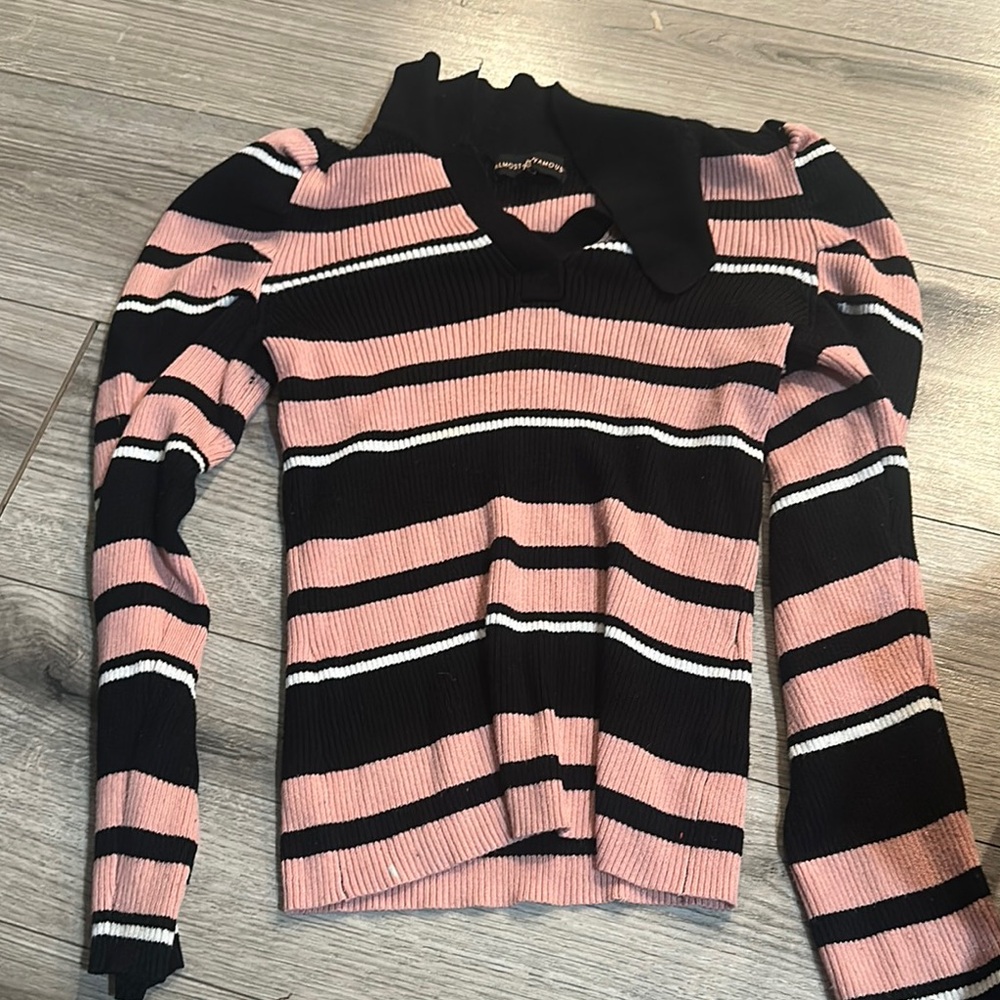 Striped Pink and Black Sweater